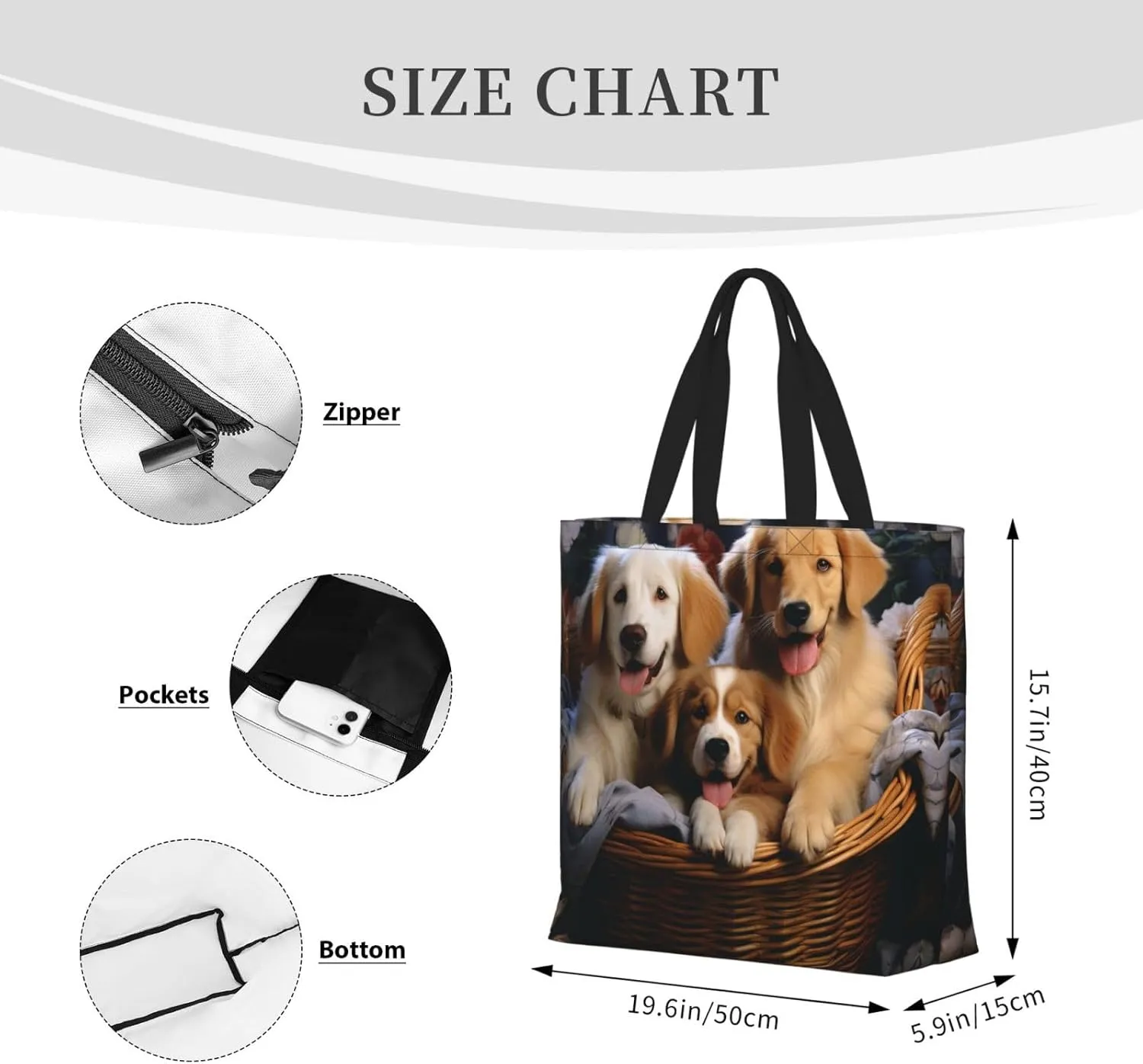 Tote Bag for Women Grocery Bag Reusable Shopping Bag Dolphin in the coral reef Handbag Foldable Shoulder Bag