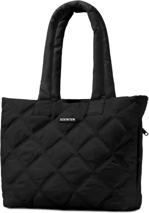 Tote Bag for Women, Puffer Bag with 15.6 Inch Compartment and Multi Pocket for Travel, Work, Gym