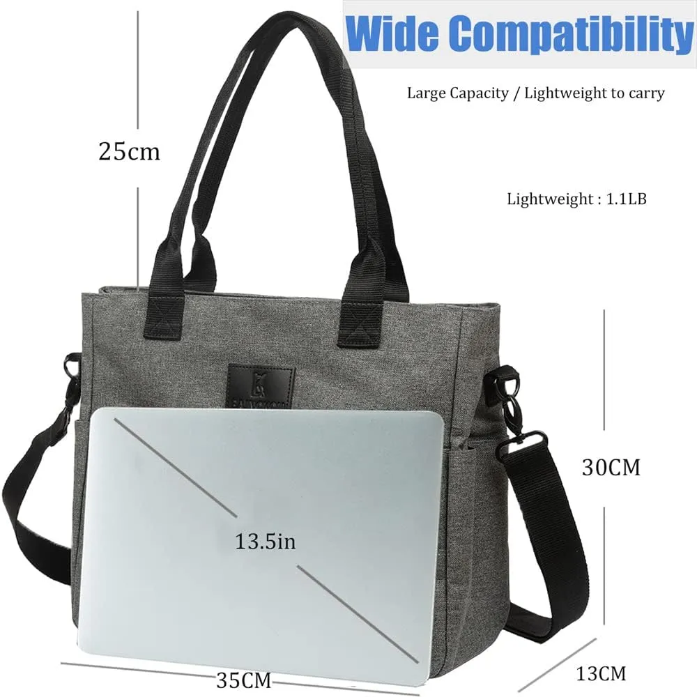 Tote Bag For Women Work Fits 14'' Laptop Shoulder Bag USB Teacher Bags Office Business Briefcase With Many Pockets