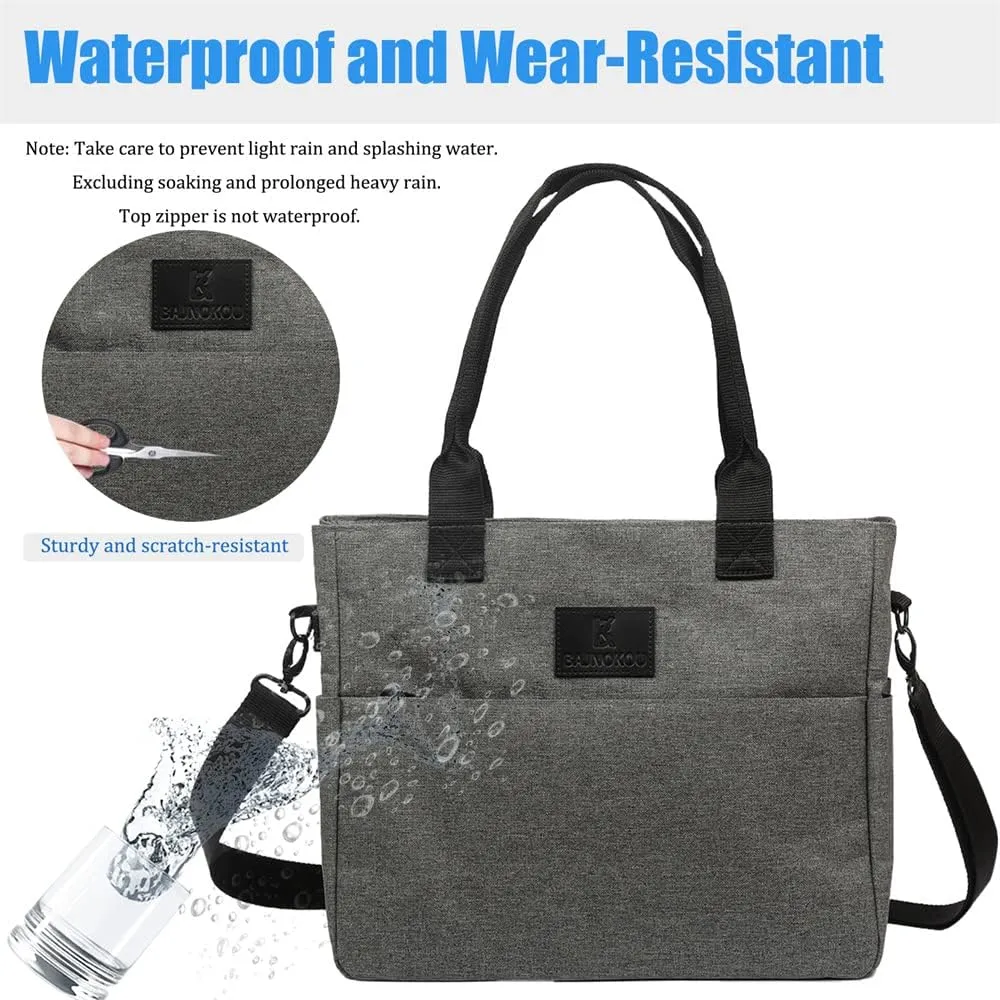 Tote Bag For Women Work Fits 14'' Laptop Shoulder Bag USB Teacher Bags Office Business Briefcase With Many Pockets