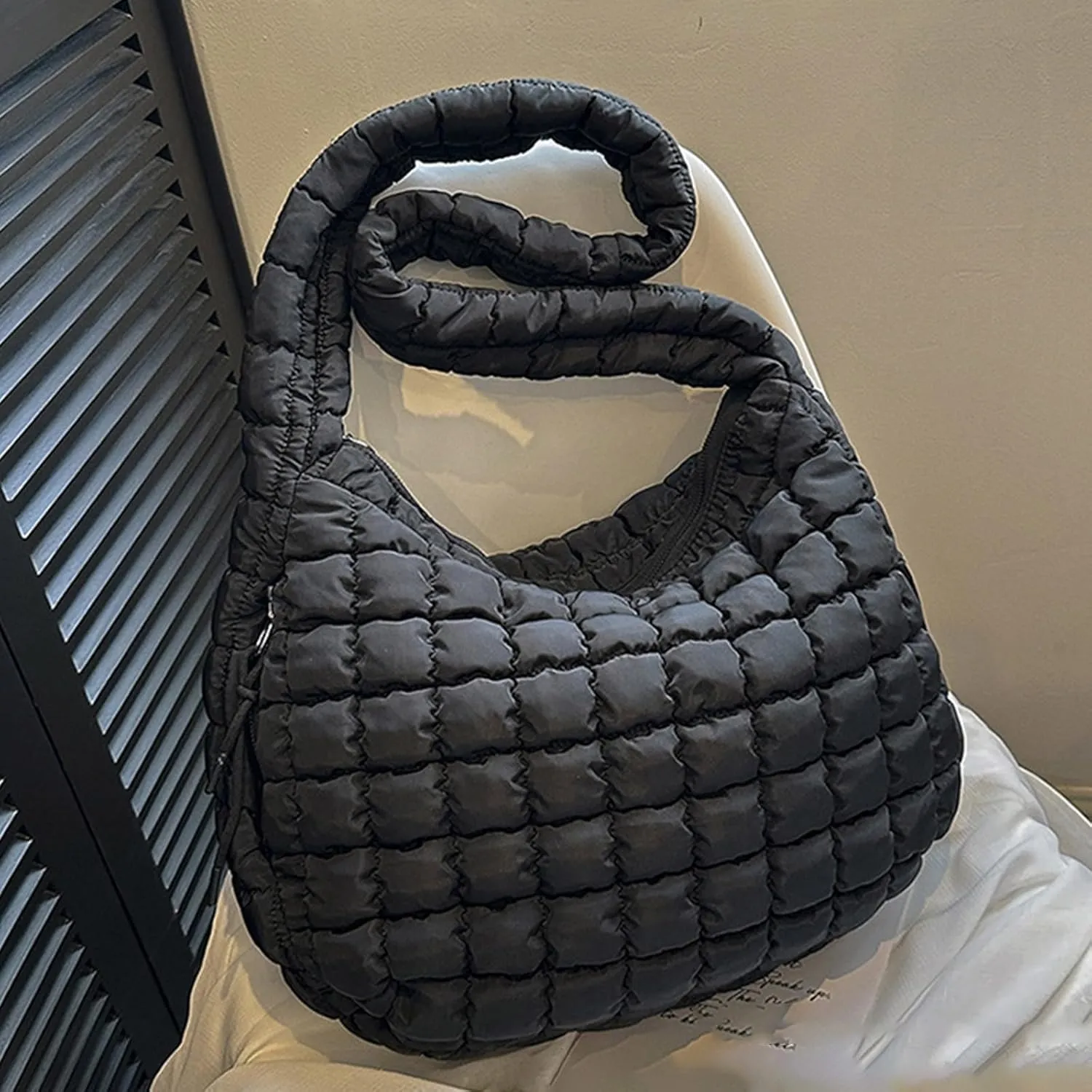 Tote Bag For Women Work Large Quilted Carryall Puffer Shoulder Bag Lightweight Quilted Padding Hobo Bag Quilted Bag