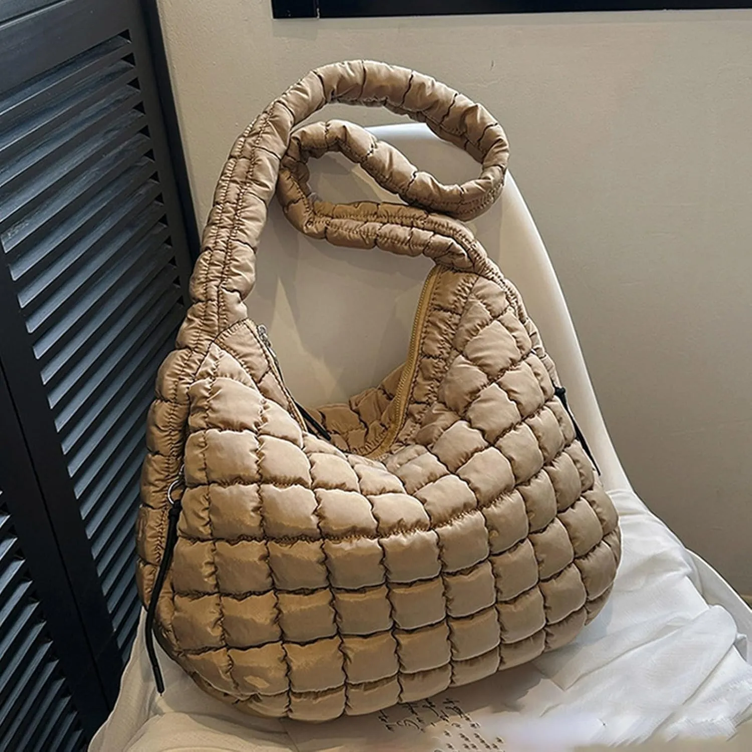 Tote Bag For Women Work Large Quilted Carryall Puffer Shoulder Bag Lightweight Quilted Padding Hobo Bag Quilted Bag