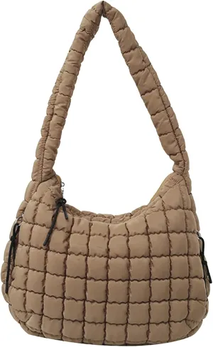 Tote Bag For Women Work Large Quilted Carryall Puffer Shoulder Bag Lightweight Quilted Padding Hobo Bag Quilted Bag