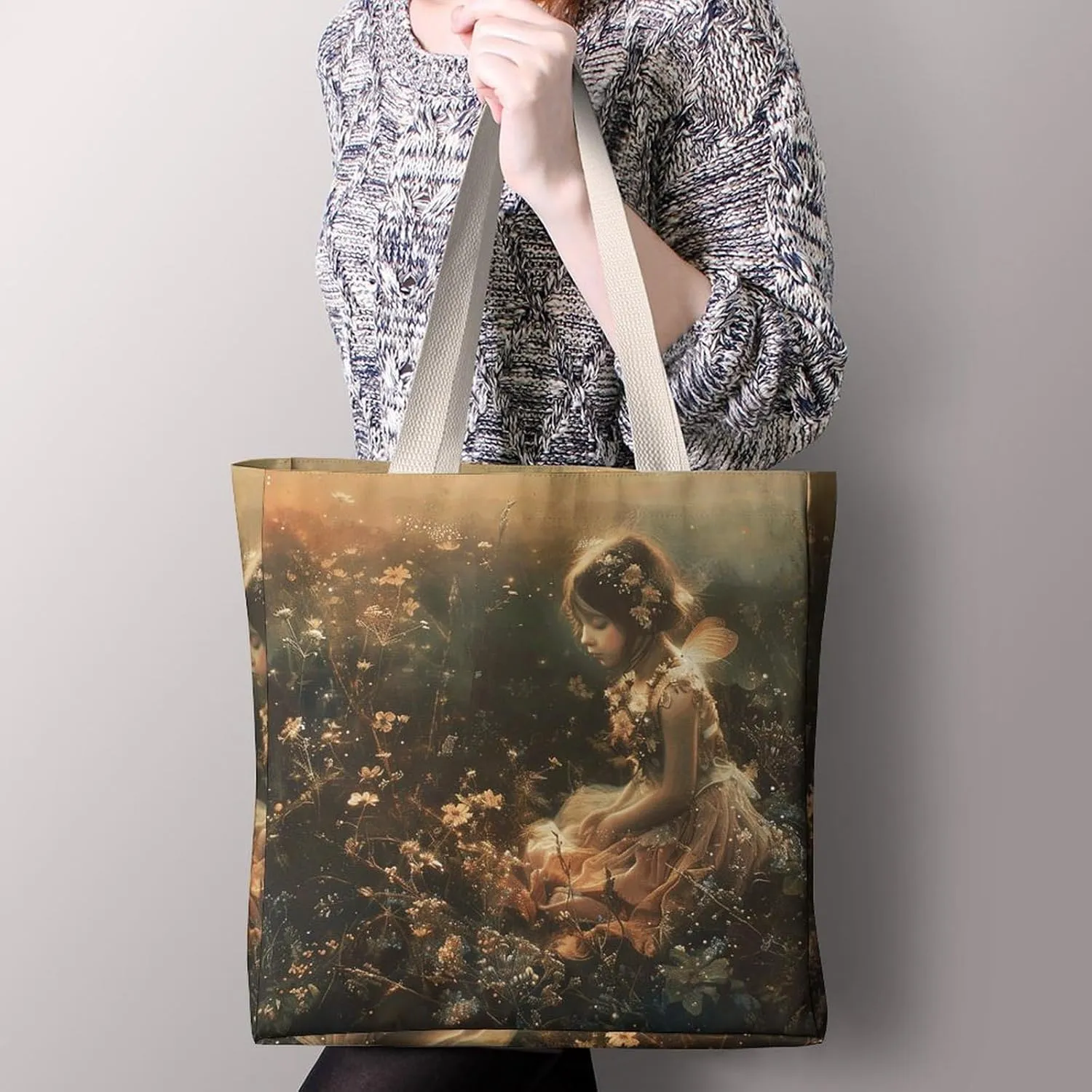 Tote Bag Laptop Handbag On Flowering Tree Grocery Bag Canvas Shoulder Bag Crossbody Bag for Travel