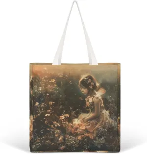 Tote Bag Laptop Handbag On Flowering Tree Grocery Bag Canvas Shoulder Bag Crossbody Bag for Travel