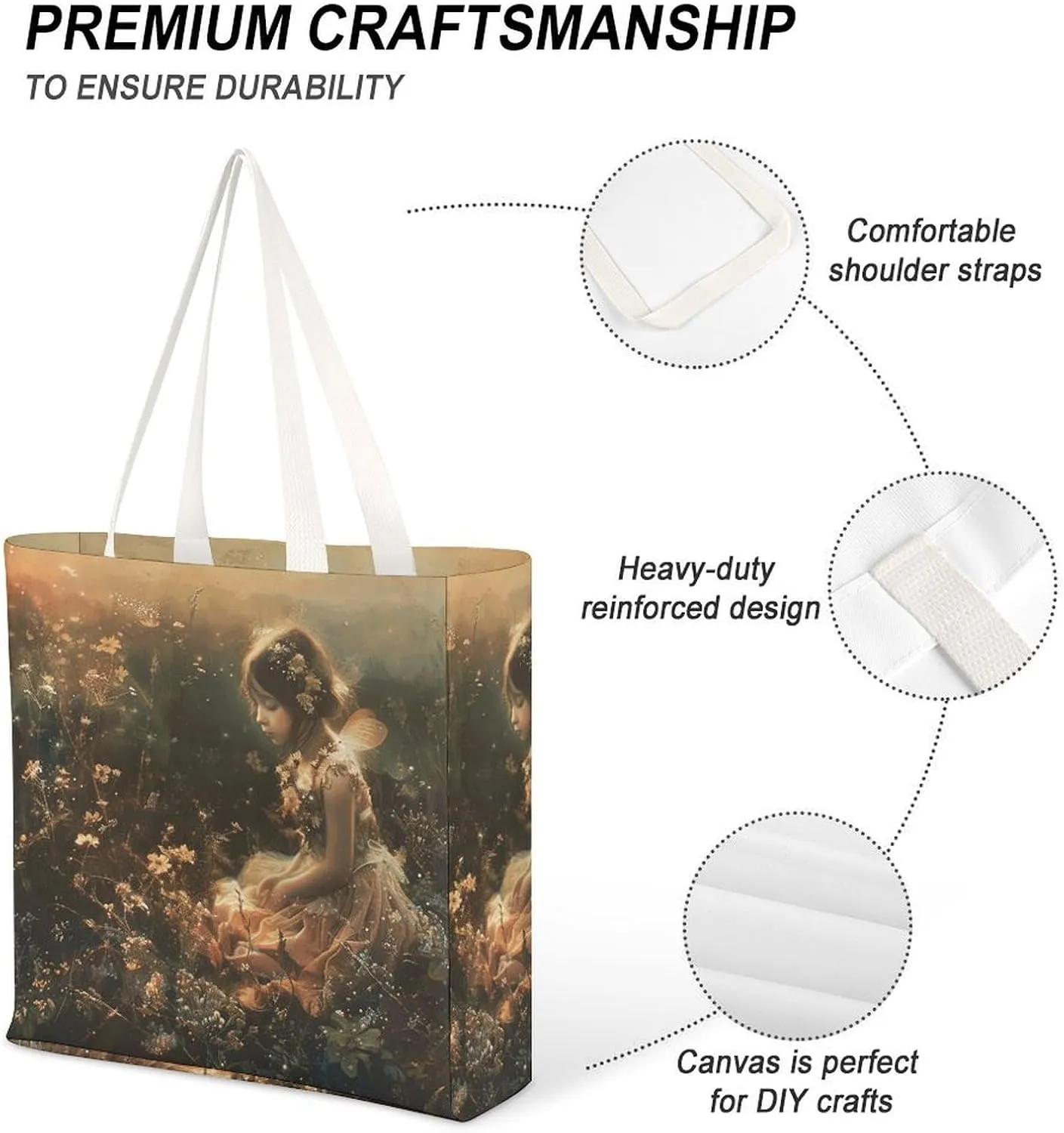 Tote Bag Laptop Handbag On Flowering Tree Grocery Bag Canvas Shoulder Bag Crossbody Bag for Travel
