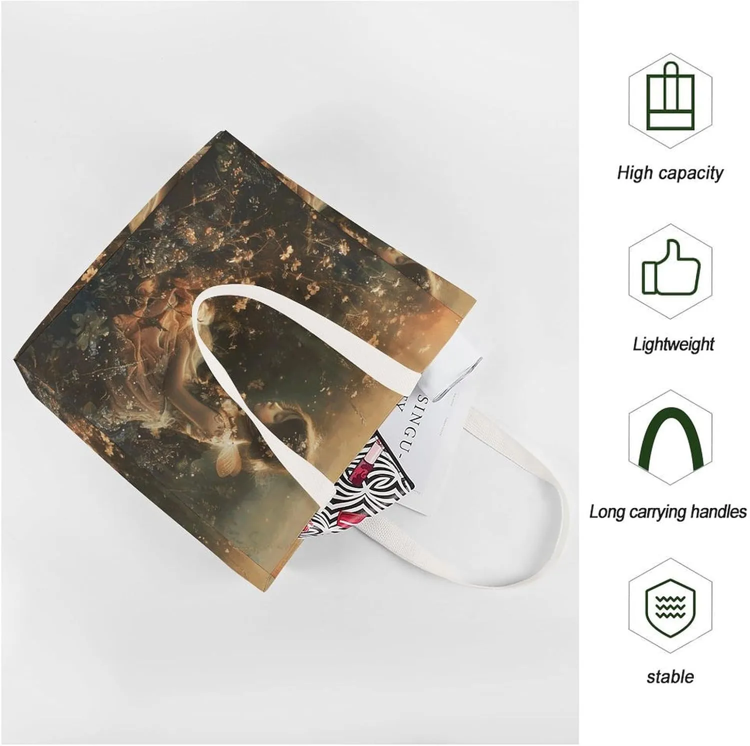 Tote Bag Laptop Handbag On Flowering Tree Grocery Bag Canvas Shoulder Bag Crossbody Bag for Travel