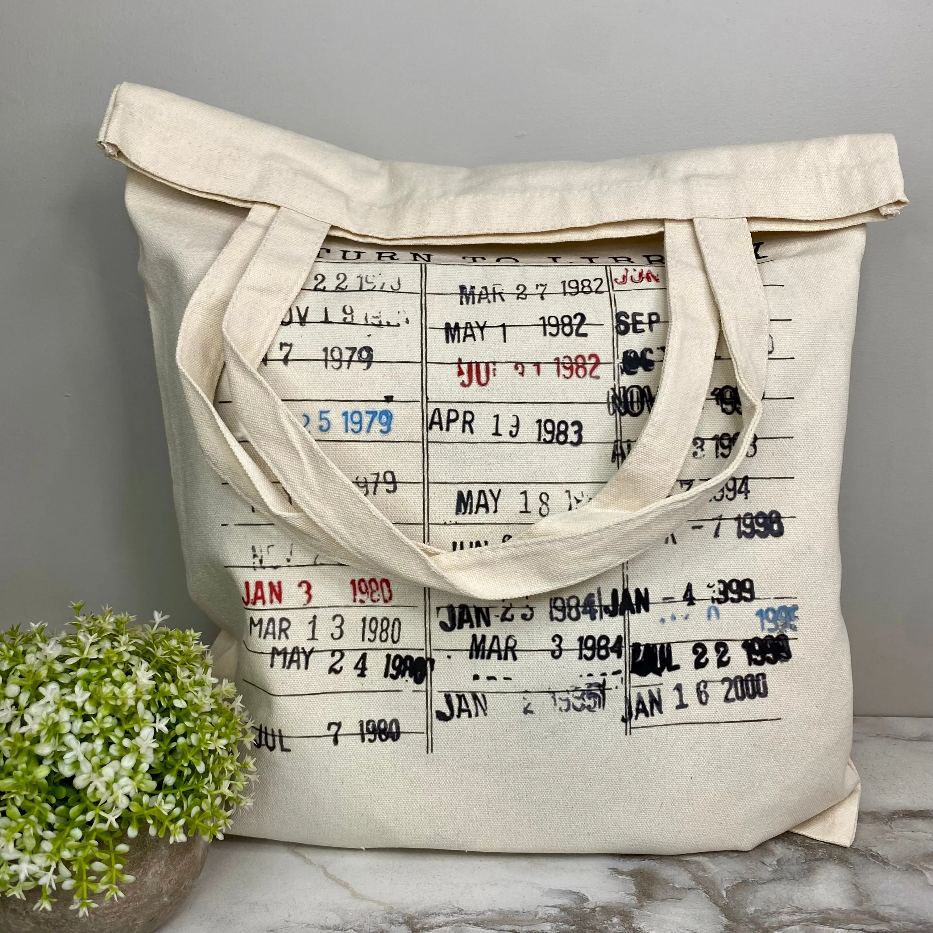 Tote Bag - Library Book Stamped Card - PREORDER