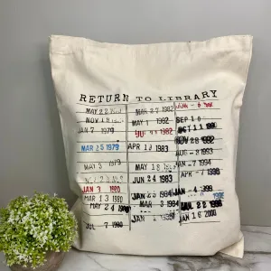 Tote Bag - Library Book Stamped Card - PREORDER
