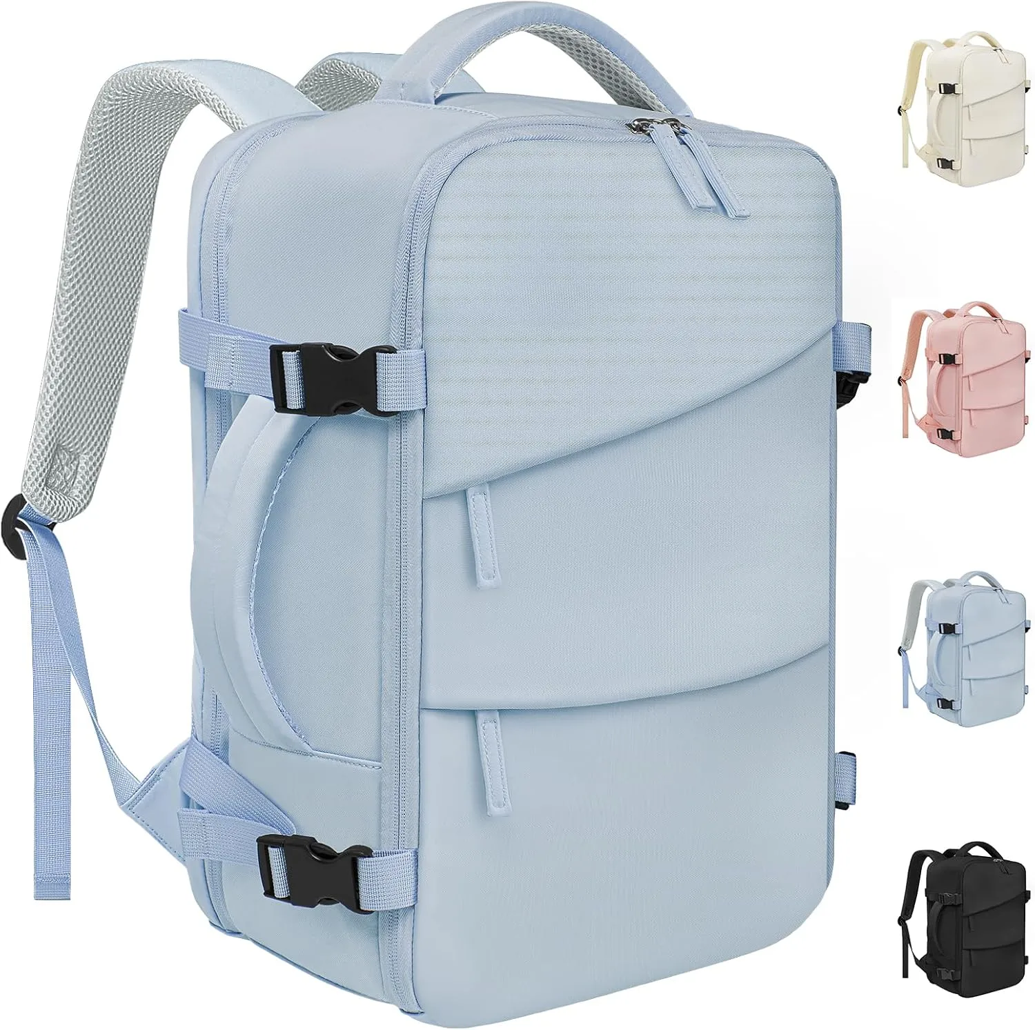 Travel Backpack for Women Men, Carry On Backpack Airlines Approved Personal Item Travel Computer Bag Waterproof Laptop Backpack Business Weekender Overnight Fits15.6Inch Laptop, Blue