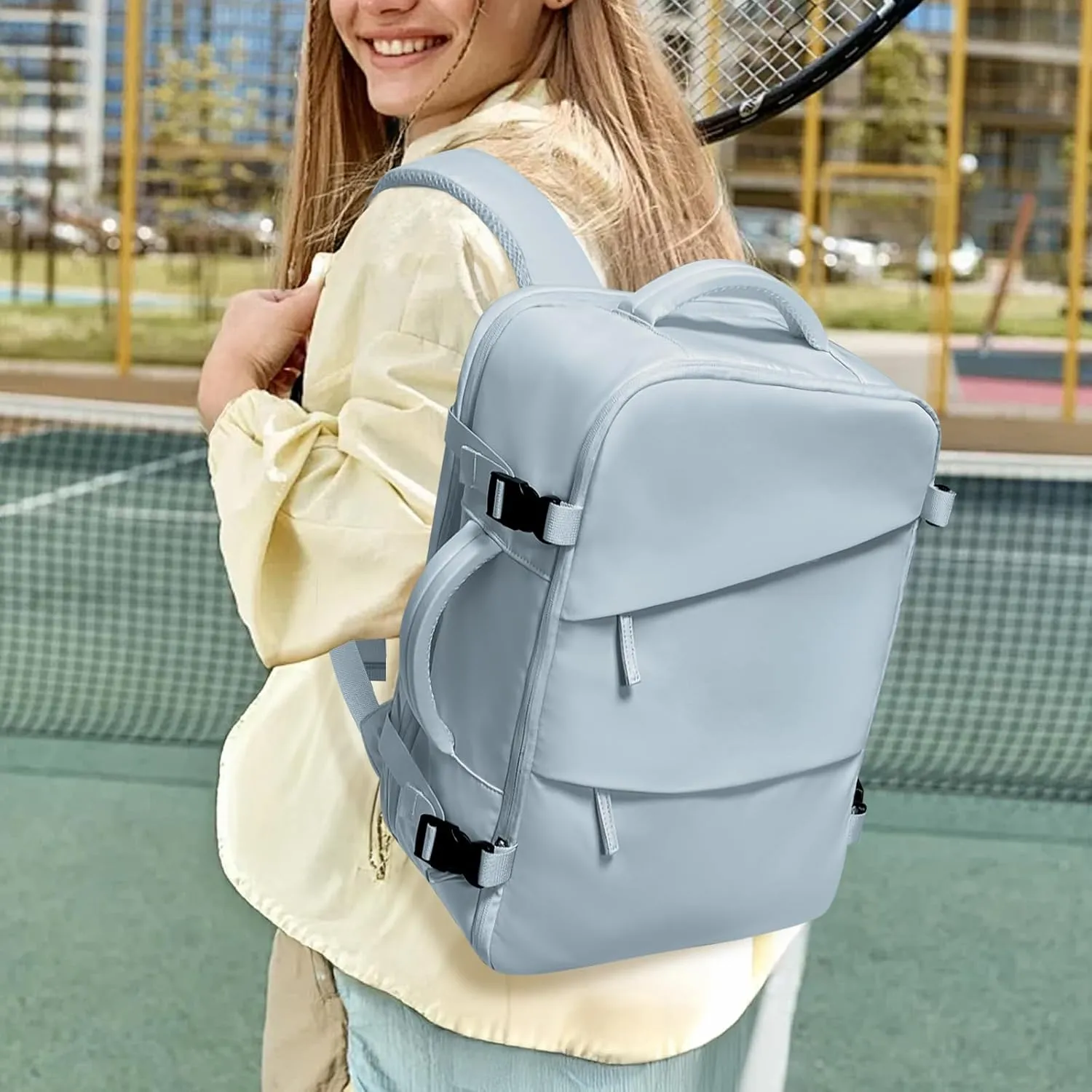 Travel Backpack for Women Men, Carry On Backpack Airlines Approved Personal Item Travel Computer Bag Waterproof Laptop Backpack Business Weekender Overnight Fits15.6Inch Laptop, Blue