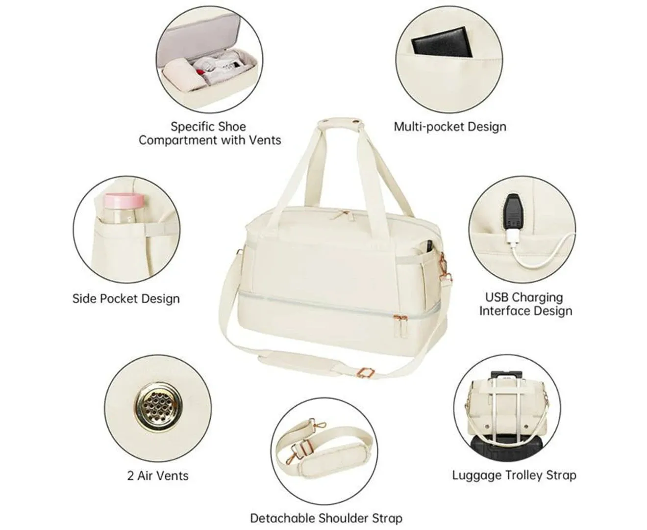 Travel Bag Duffel Bag Weekender Bag Overnight Bag Sport Bag Gym Bag