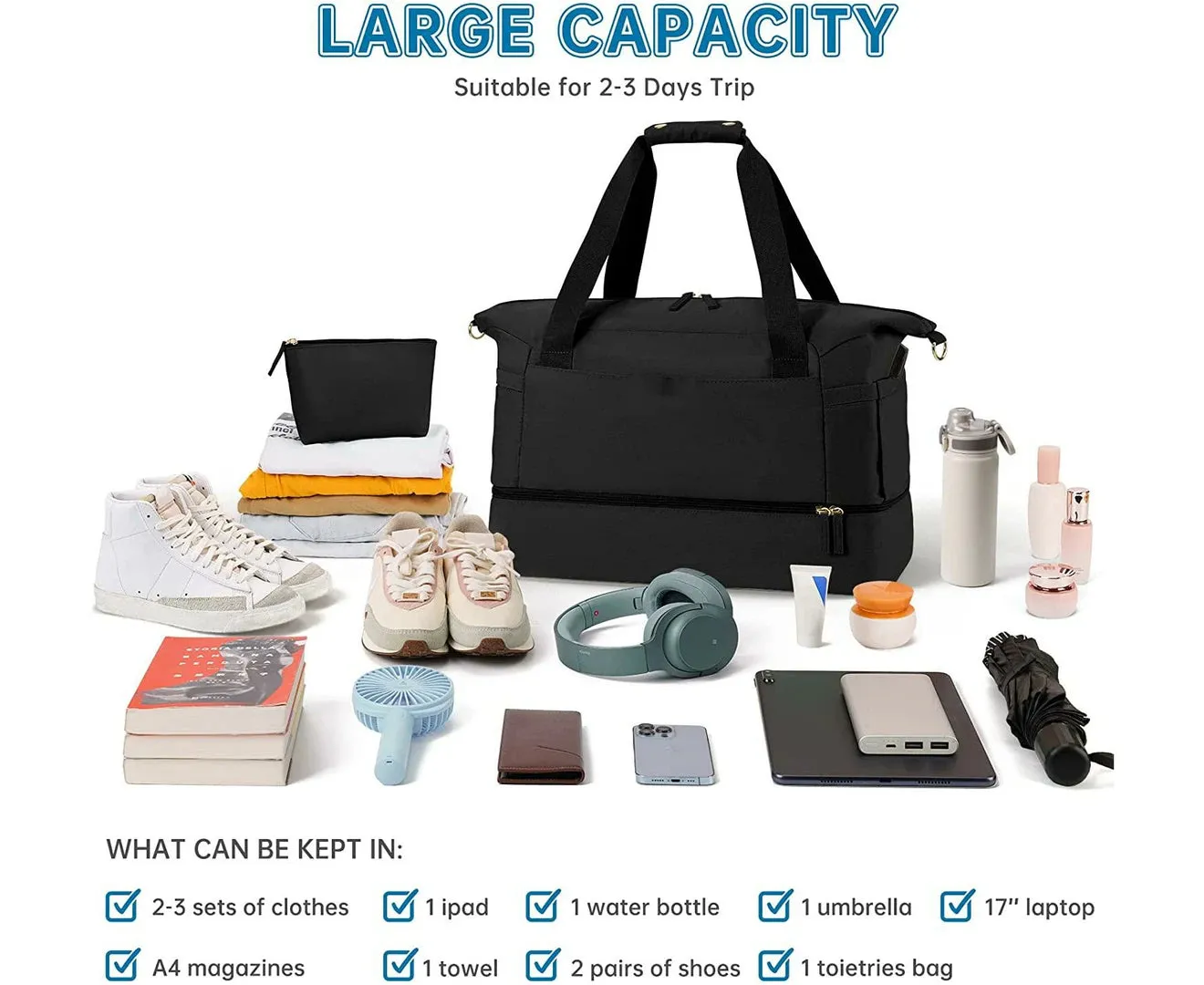 Travel Bag Duffel Bag Weekender Bag Overnight Bag Sport Bag Gym Bag