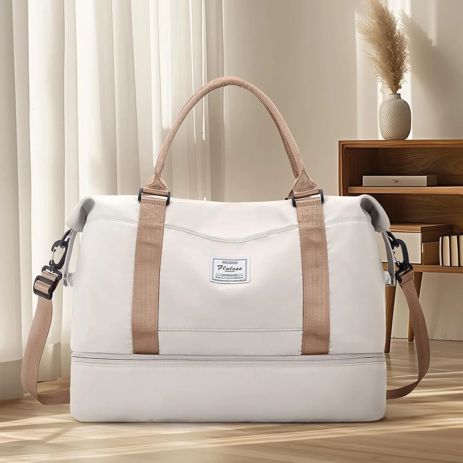 Travel Duffel Bag with Shoes Compartment, Overnight Weekender Bags for Women,Carry on Personal Item Bag