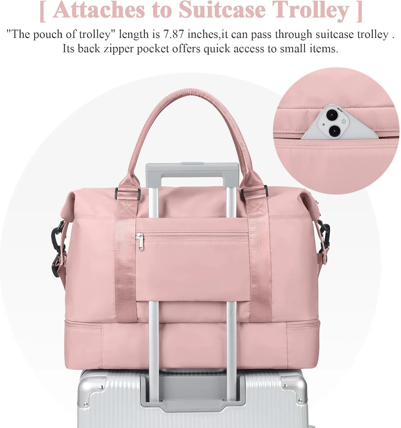 Travel Duffel Bag with Shoes Compartment, Overnight Weekender Bags for Women,Carry on Personal Item Bag