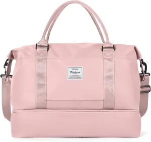 Travel Duffel Bag with Shoes Compartment, Overnight Weekender Bags for Women,Carry on Personal Item Bag