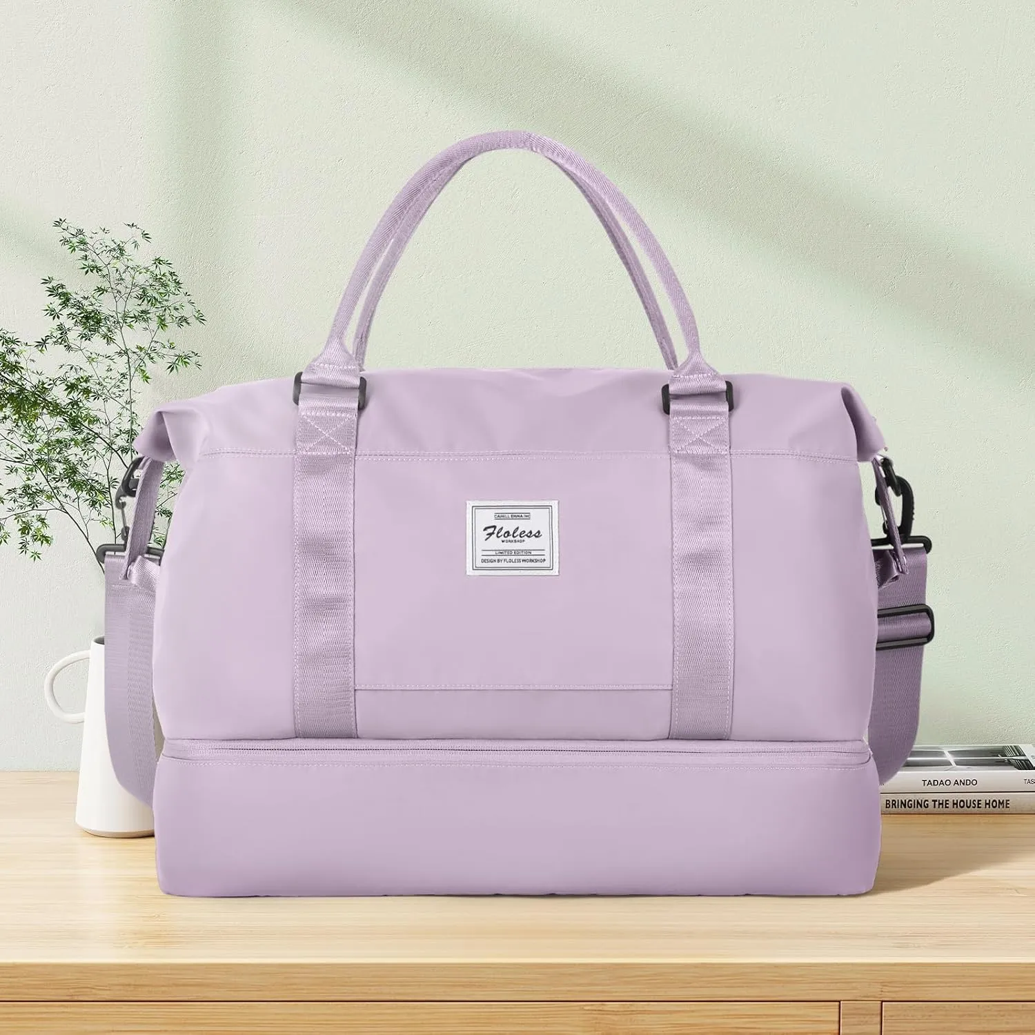 Travel Duffel Bag with Shoes Compartment, Overnight Weekender Bags for Women,Carry on Personal Item Bag