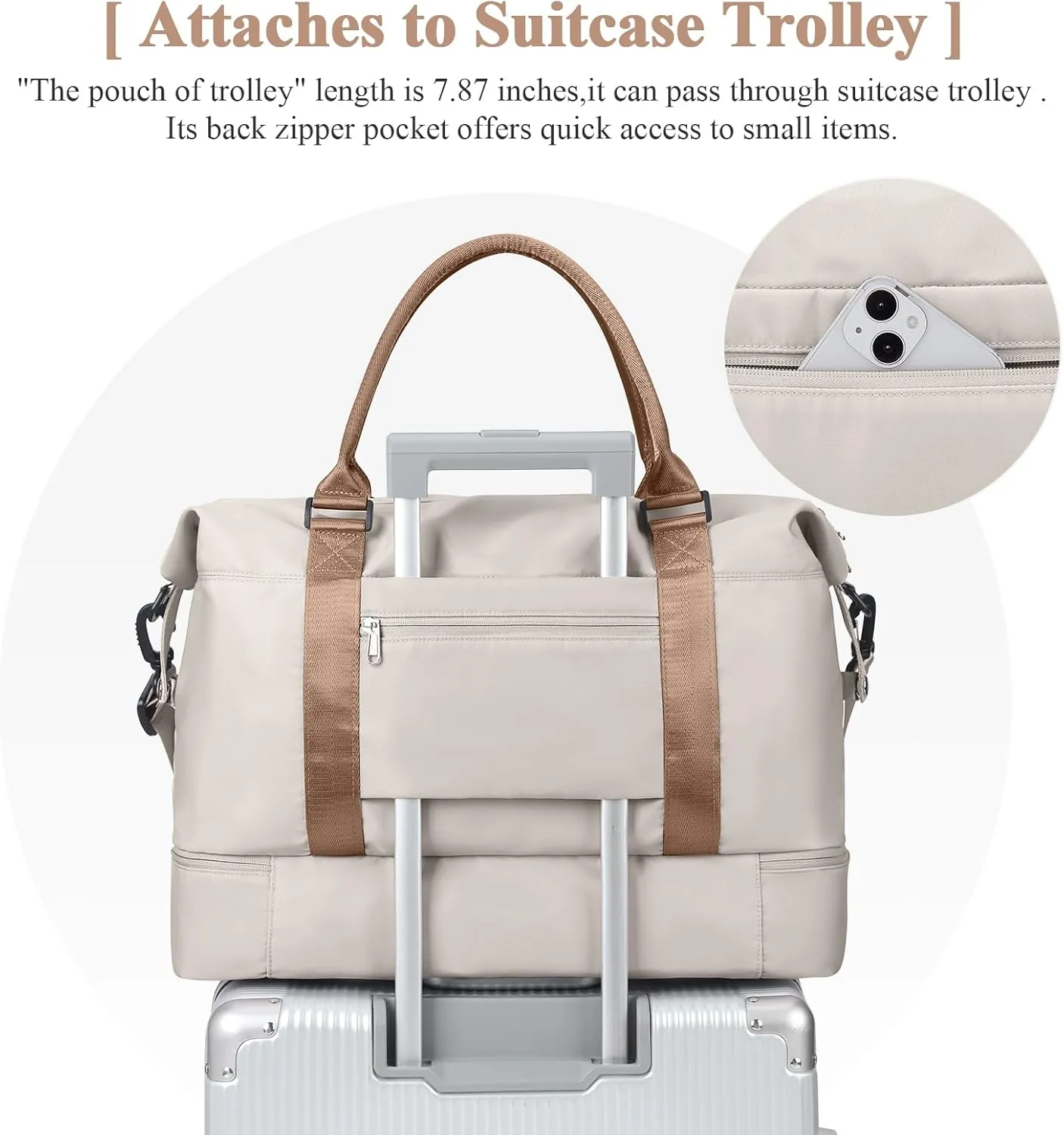 Travel Duffel Bag with Shoes Compartment, Overnight Weekender Bags for Women,Carry on Personal Item Bag