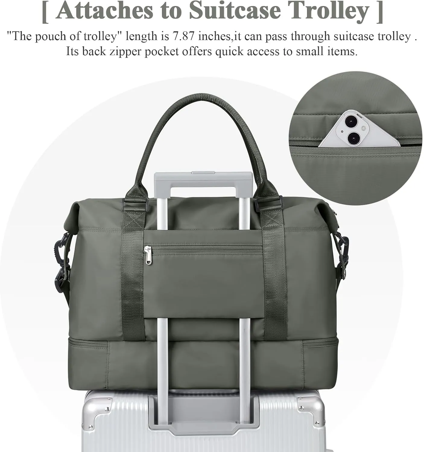 Travel Duffel Bag with Shoes Compartment, Overnight Weekender Bags for Women,Carry on Personal Item Bag，Extra Large