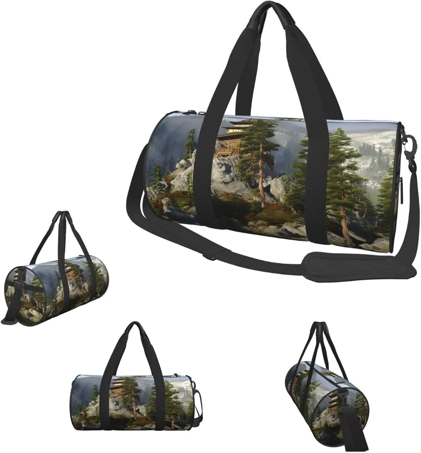 Travel Duffle Bag Weekender Bags For Men Women With Shoe Compartment Large Capacity Weekender Overnight Bag Lake Mountain Carry On Tote Bags Sport Gym Bag For Travel Yoga