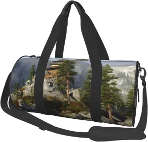 Travel Duffle Bag Weekender Bags For Men Women With Shoe Compartment Large Capacity Weekender Overnight Bag Lake Mountain Carry On Tote Bags Sport Gym Bag For Travel Yoga