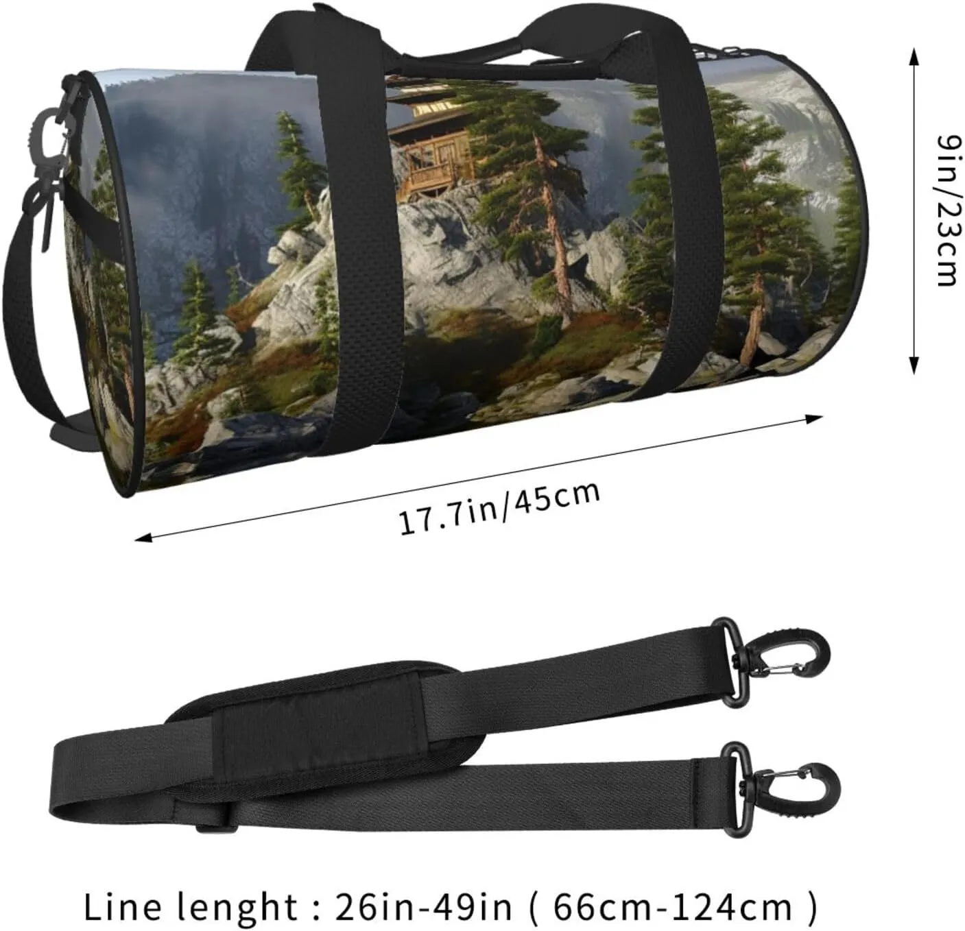 Travel Duffle Bag Weekender Bags For Men Women With Shoe Compartment Large Capacity Weekender Overnight Bag Lake Mountain Carry On Tote Bags Sport Gym Bag For Travel Yoga