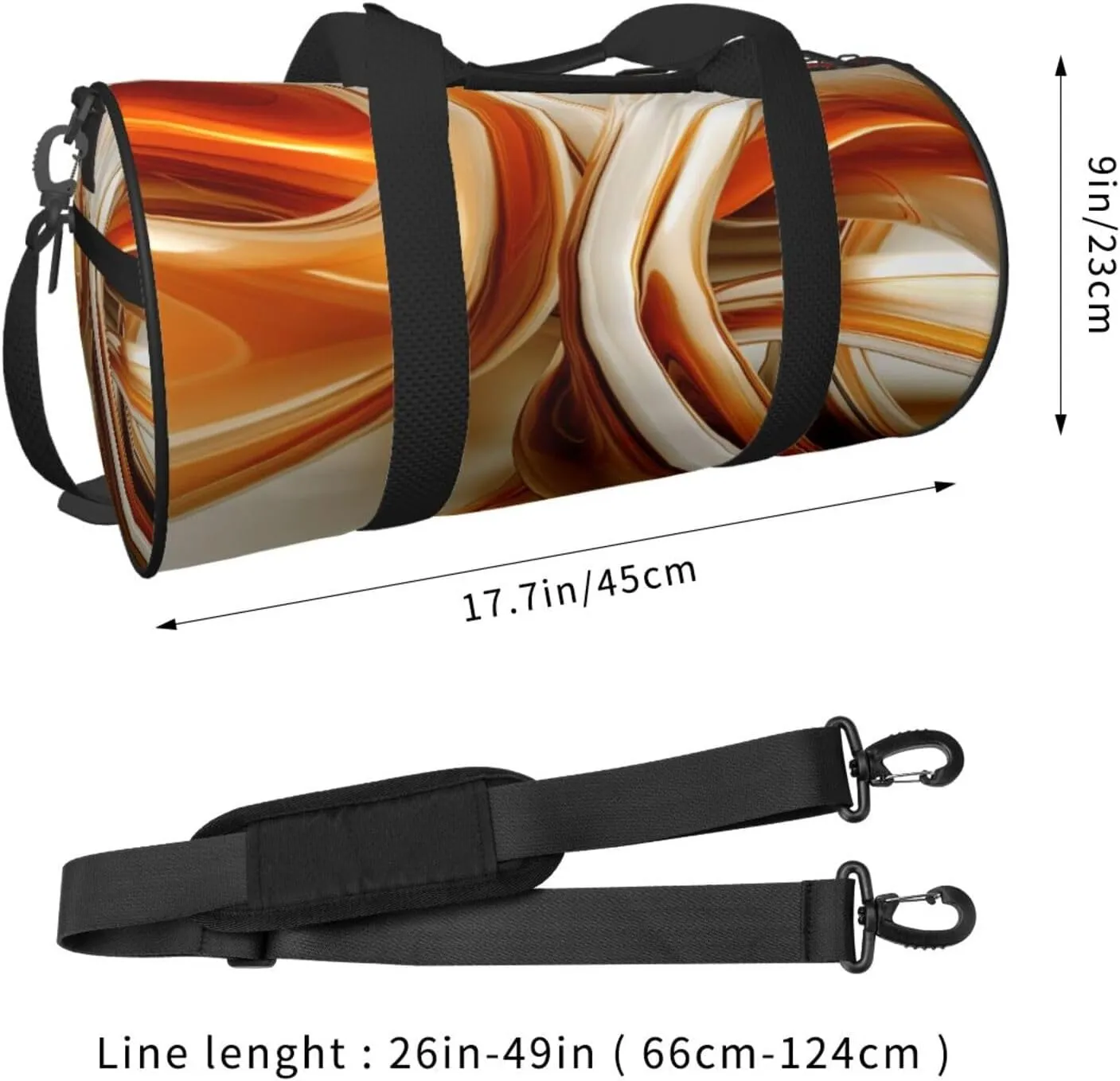 Travel Duffle Bag Weekender Bags For Men Women With Shoe Compartment Large Capacity Weekender Overnight Bag Orange White Lines Carry On Tote Bags Sport Gym Bag For Travel Yoga