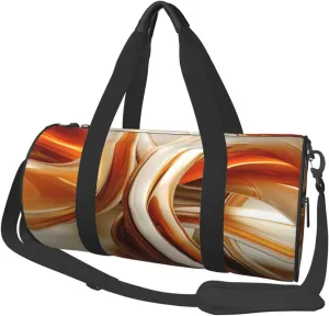 Travel Duffle Bag Weekender Bags For Men Women With Shoe Compartment Large Capacity Weekender Overnight Bag Orange White Lines Carry On Tote Bags Sport Gym Bag For Travel Yoga