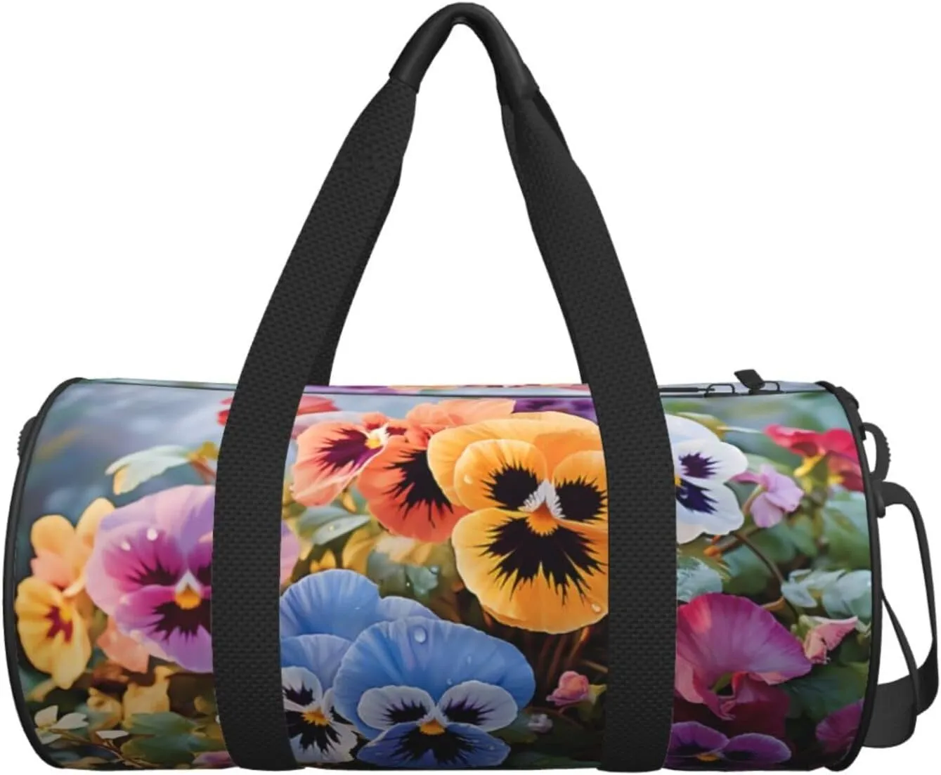 Travel Duffle Bag Weekender Bags For Men Women With Shoe Compartment Large Capacity Weekender Overnight Bag Pansy Flowers Carry On Tote Bags Sport Gym Bag For Travel Yoga