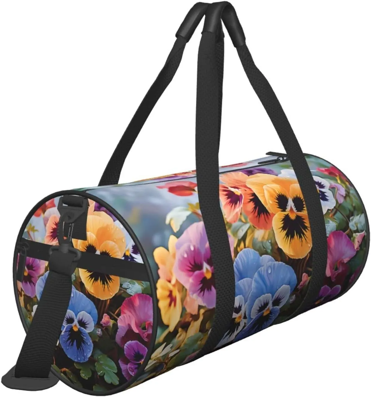 Travel Duffle Bag Weekender Bags For Men Women With Shoe Compartment Large Capacity Weekender Overnight Bag Pansy Flowers Carry On Tote Bags Sport Gym Bag For Travel Yoga