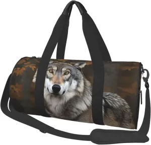 Travel Duffle Bag Weekender Bags For Men Women With Shoe Compartment Large Capacity Weekender Overnight Bag Wild Wild Gray Wolf Carry On Tote Bags Sport Gym Bag For Travel Yoga