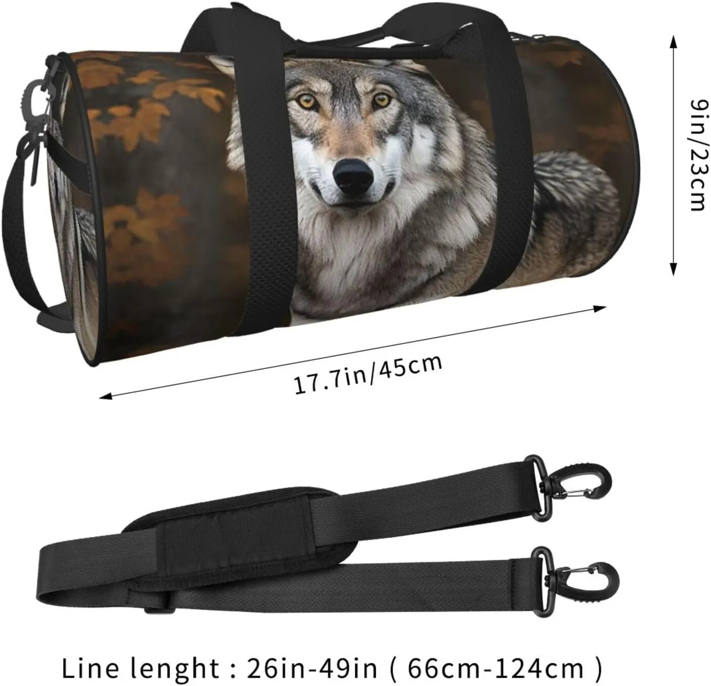 Travel Duffle Bag Weekender Bags For Men Women With Shoe Compartment Large Capacity Weekender Overnight Bag Wild Wild Gray Wolf Carry On Tote Bags Sport Gym Bag For Travel Yoga