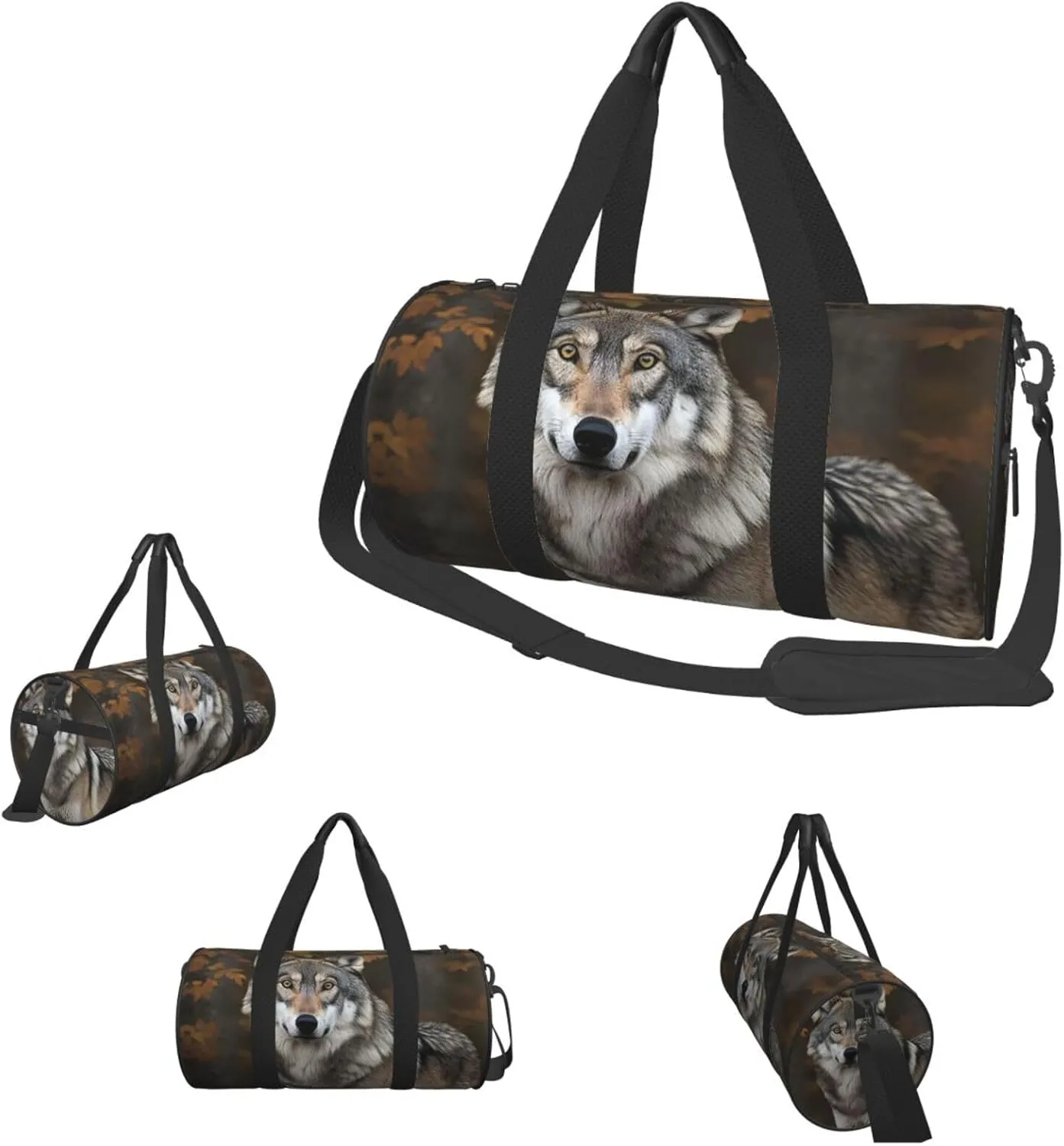 Travel Duffle Bag Weekender Bags For Men Women With Shoe Compartment Large Capacity Weekender Overnight Bag Wild Wild Gray Wolf Carry On Tote Bags Sport Gym Bag For Travel Yoga