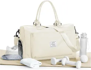 Travel Duffle Bag with Shoes Holder & Wet Pocket - Weekender or Overnight Use, Waterproof, Carry-On Compatible