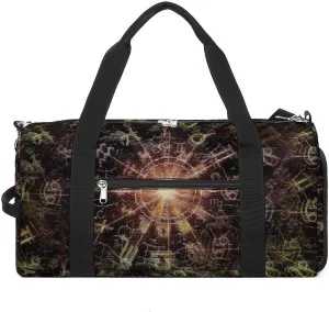 Travel Gym Bag with Horoscope Pattern for Men Women Shoe Compartment Weekender