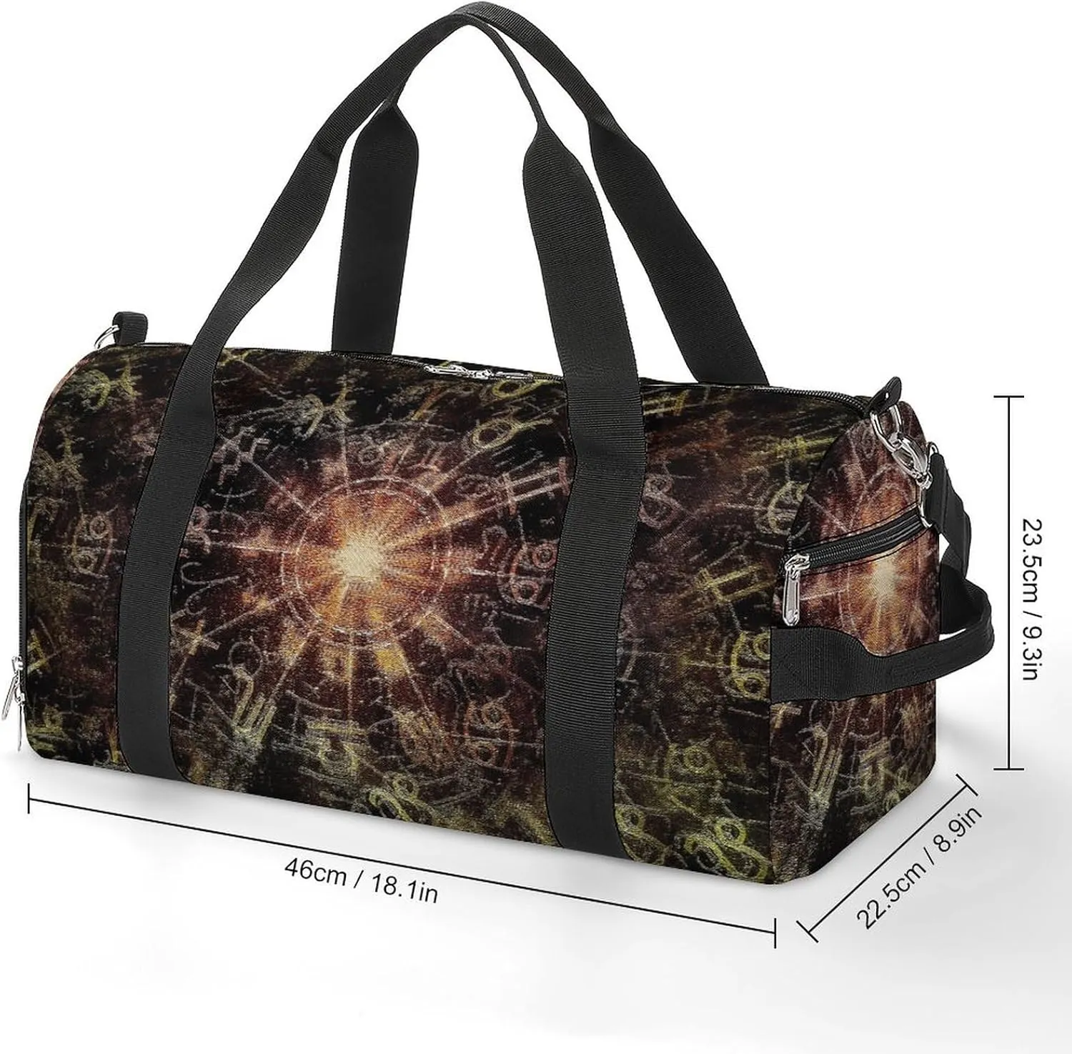 Travel Gym Bag with Horoscope Pattern for Men Women Shoe Compartment Weekender