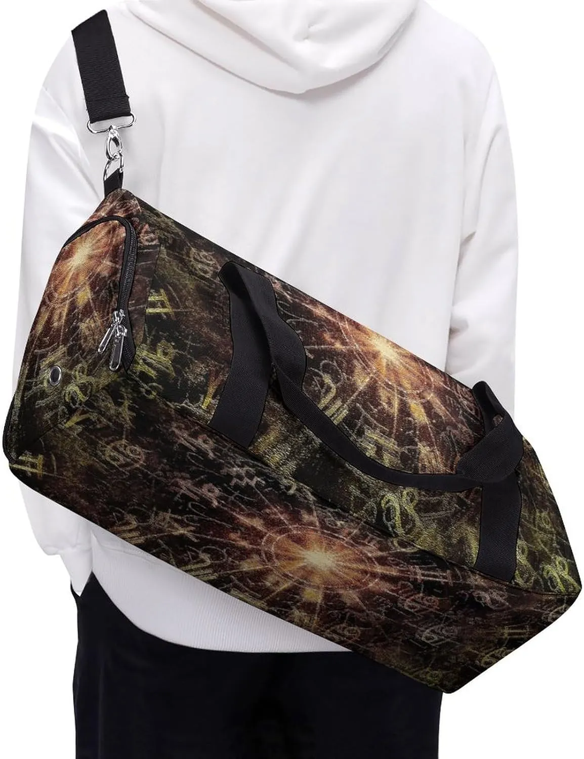 Travel Gym Bag with Horoscope Pattern for Men Women Shoe Compartment Weekender