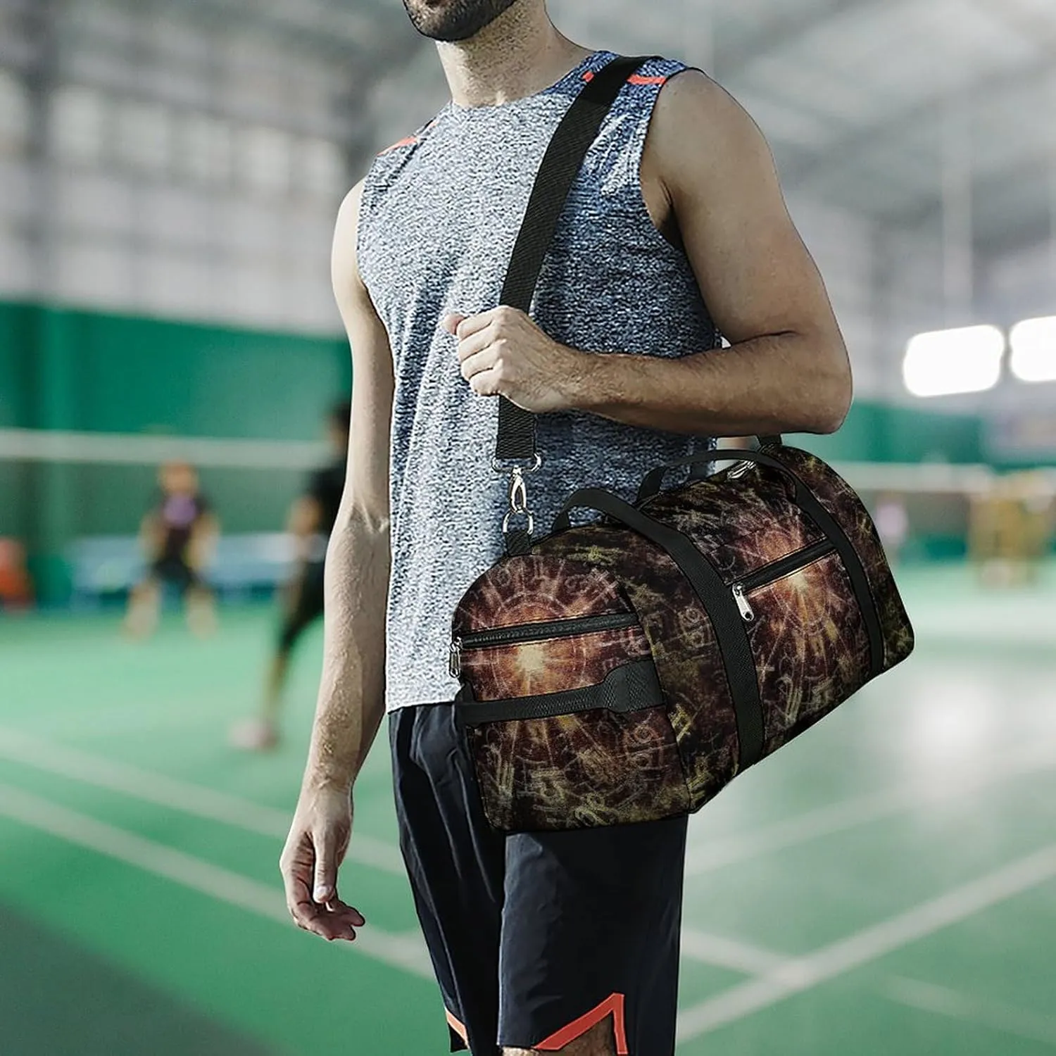Travel Gym Bag with Horoscope Pattern for Men Women Shoe Compartment Weekender