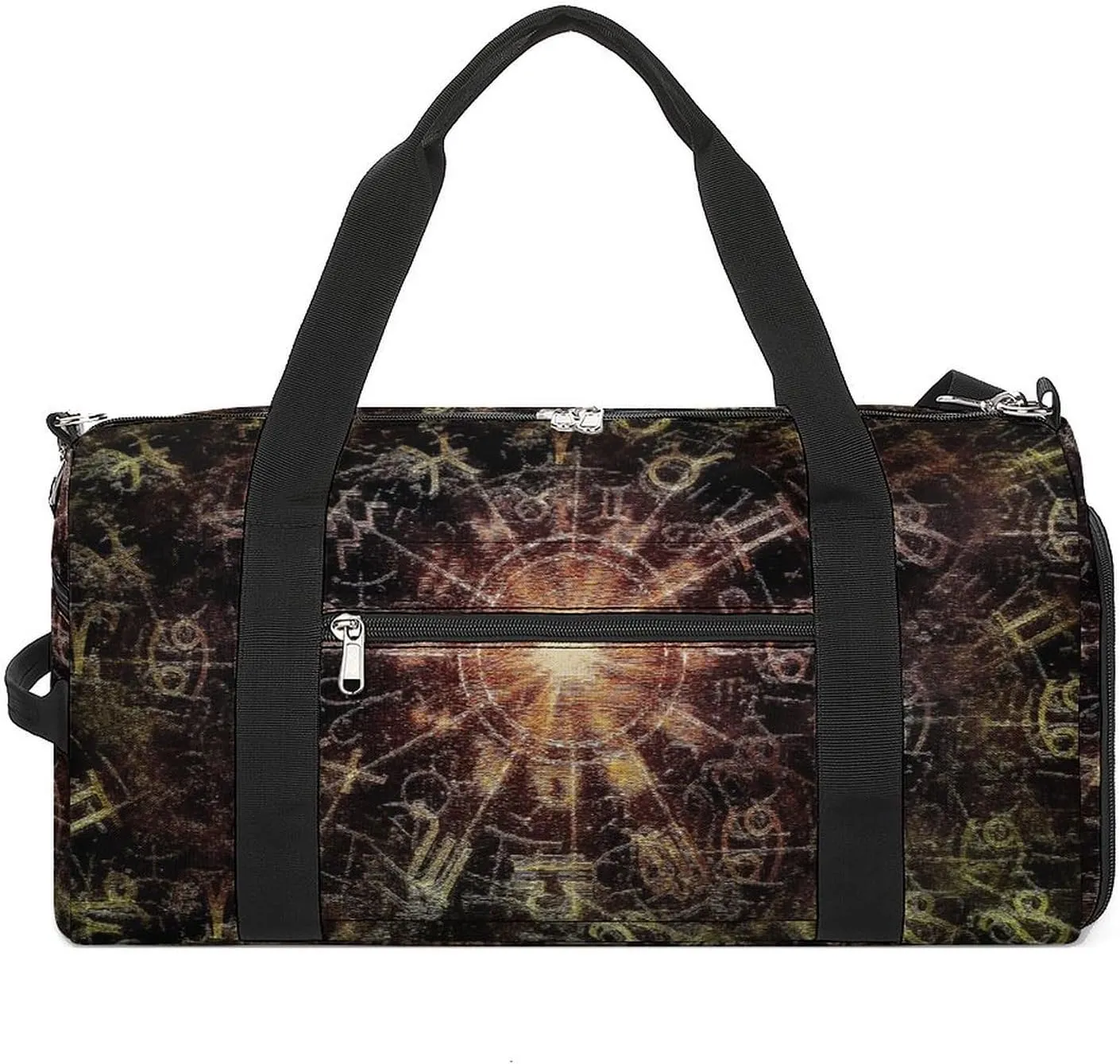 Travel Gym Bag with Horoscope Pattern for Men Women Shoe Compartment Weekender