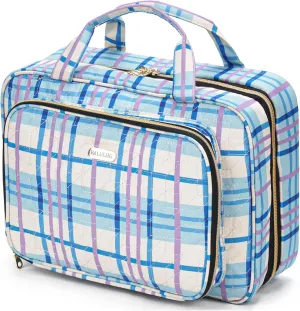 Travel Hanging Toiletry Bag for Women, Water-Resistant Cosmetic Organizer with 4 Compartments & 360° Swivel Hook, TSA-Approved Makeup Bag for Shampoo, Full Sized Container, Toiletries (Pink)