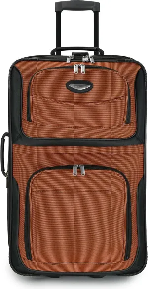 Travel Select Amsterdam Expandable Rolling Upright Luggage, Orange, Checked-Medium 25-Inch