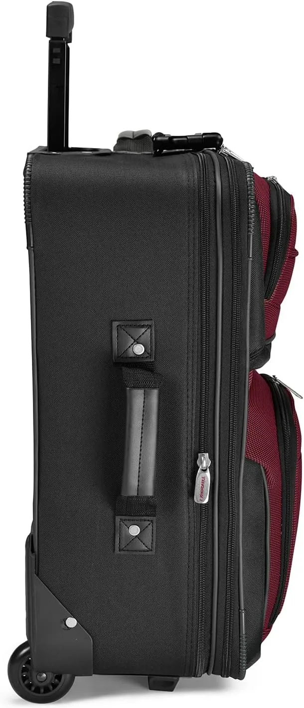Travel Select Amsterdam Softside Expandable Rolling Luggage, TSA-Approved, Lightweight, Burgundy, Carry-on 21-Inch