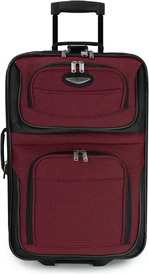 Travel Select Amsterdam Softside Expandable Rolling Luggage, TSA-Approved, Lightweight, Burgundy, Carry-on 21-Inch