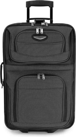 Travel Select Amsterdam Softside Expandable Rolling Luggage, TSA-Approved, Lightweight, Gray, Carry-on 21-Inch