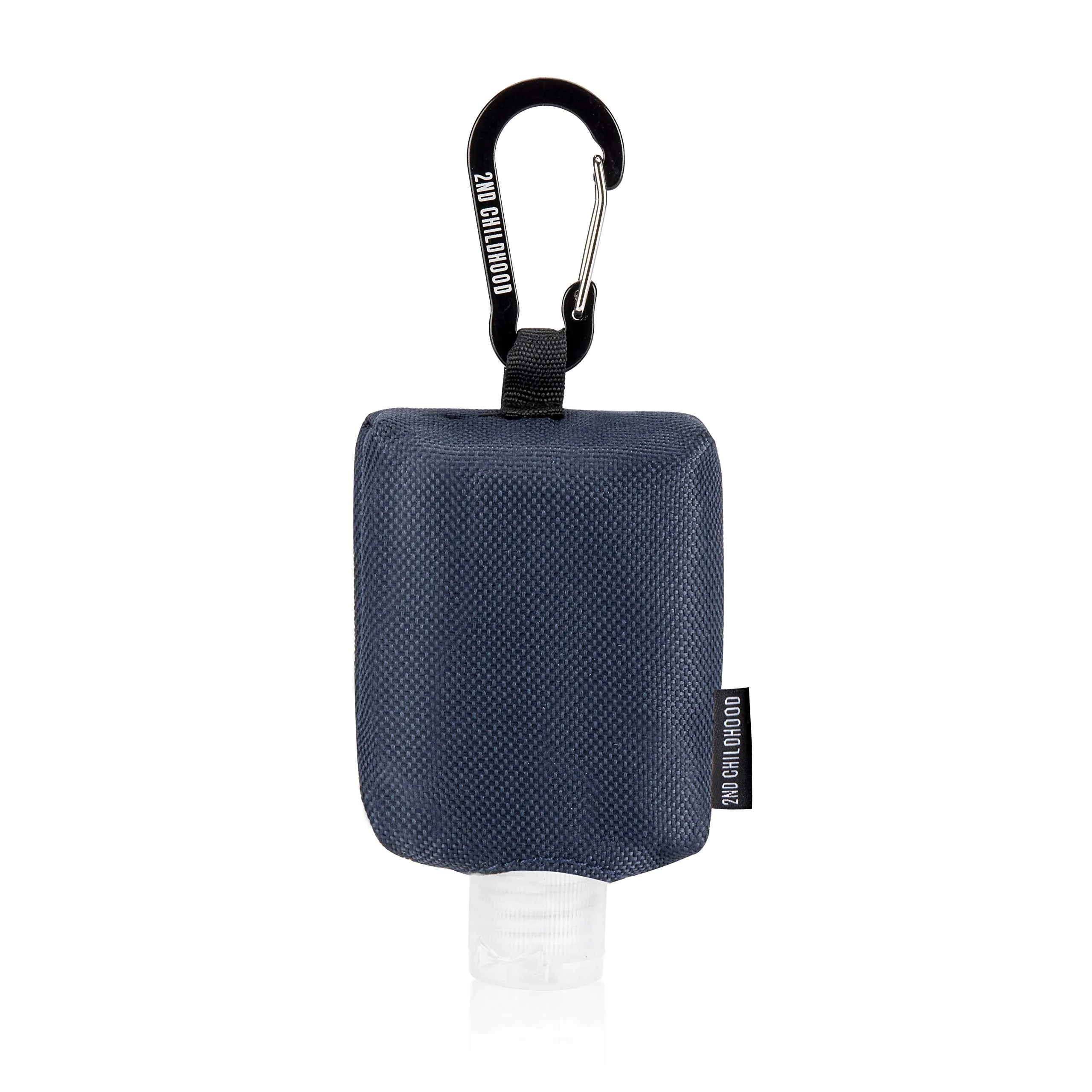 Travel Size Bottle Case, Hand Sanitizer Holder Carrier Bag - Portable Mini Waist Bag for Liquid Storage - Clip On Belt Loop, Backpack and Purse - Includes Empty Flip Cap 2 oz. Reusable Bottle (Blue)