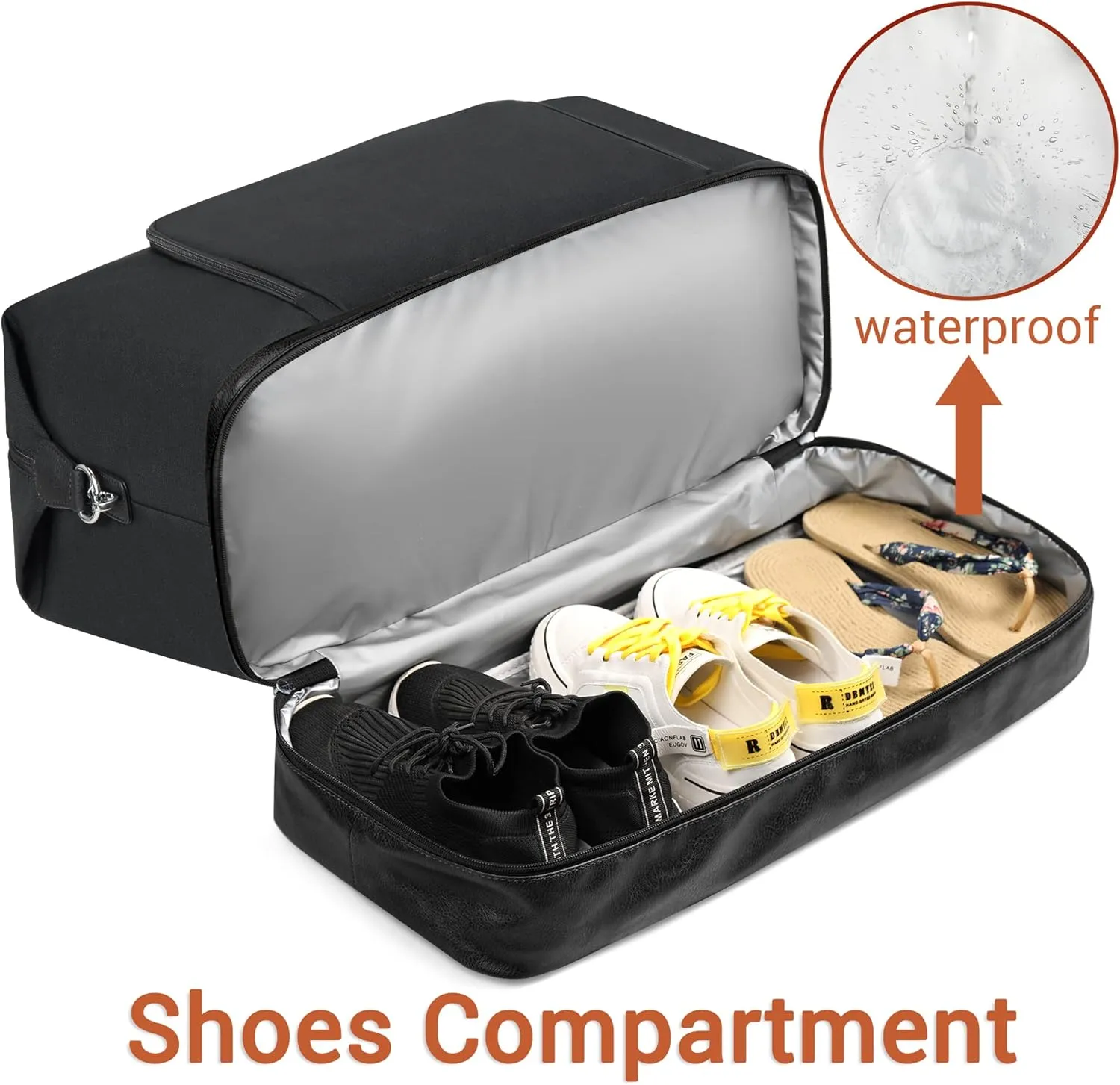 Travel Weekender Bag for Women, Overnight Bag with Shoe Compartment, Oversized Travel Duffel Bag Carry On Tote with Trolley Sleeve 21" for Weekend Travel Business Trip