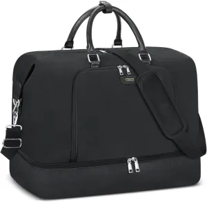 Travel Weekender Bag for Women, Overnight Bag with Shoe Compartment, Oversized Travel Duffel Bag Carry On Tote with Trolley Sleeve 21" for Weekend Travel Business Trip