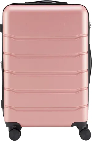 Travel with Hard-Sided Expandable Suitcase, Rotating Wheels, Retractable Handle, Pink, 20 inch