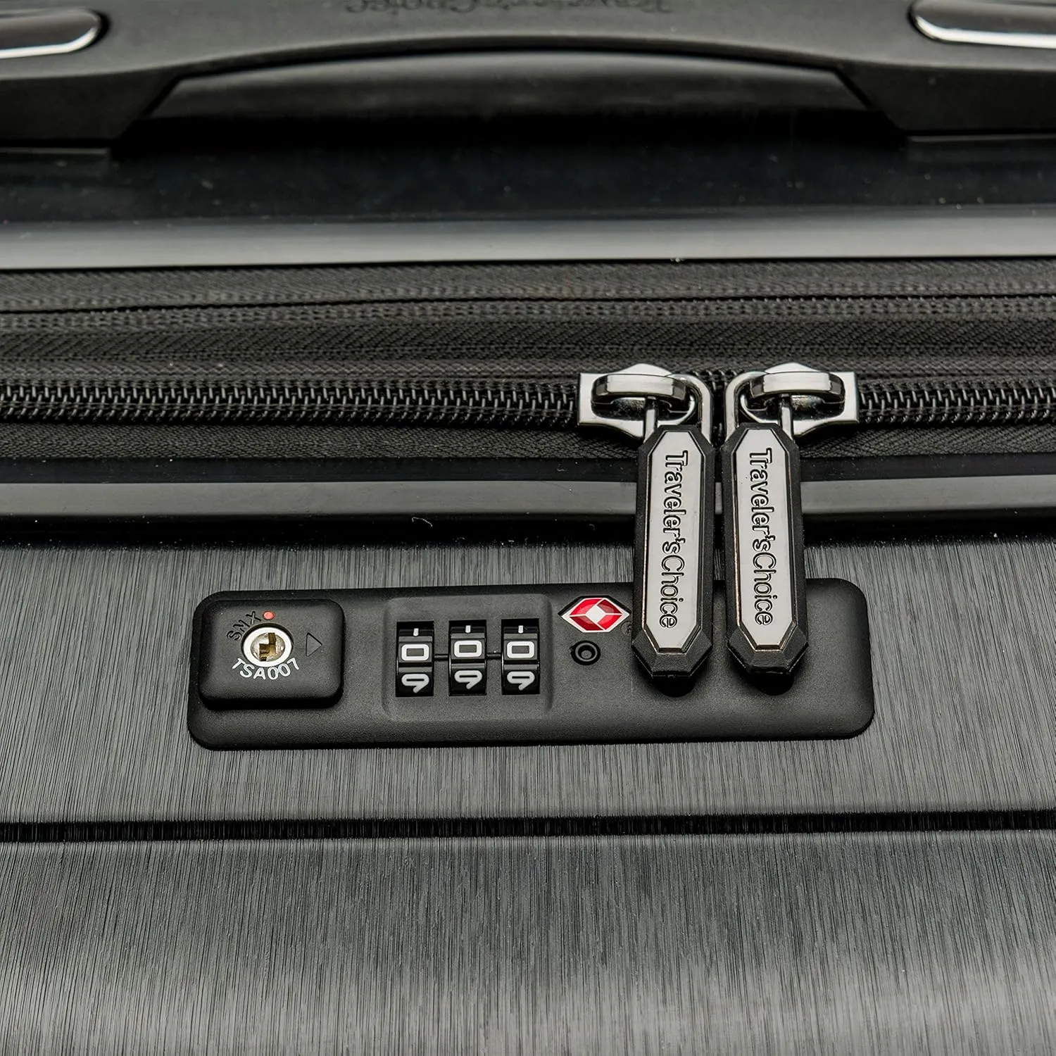 Traveler's Choice Hardside Expandable Spinner Luggage, Black, Silverwood II (3-Piece Set)
