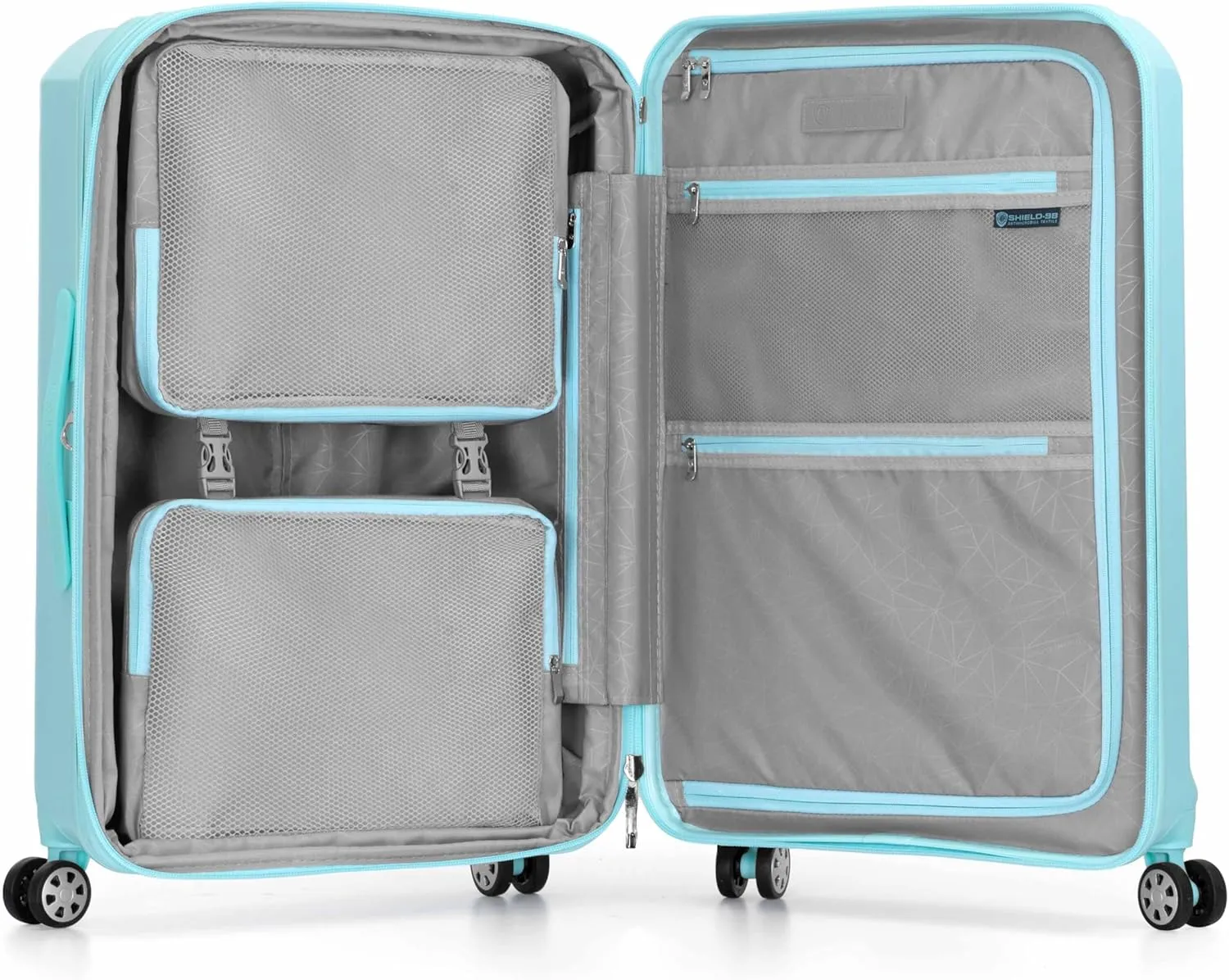 Traveler's Choice Pagosa Indestructible Hardshell Expandable Spinner Luggage, Baby Blue, 2-Piece Set (22/26)